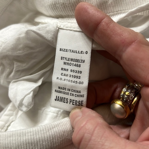 James Perse White Linen Straight Leg Pant Drawstring Waist Size 0/XS - Picture 7 of 9